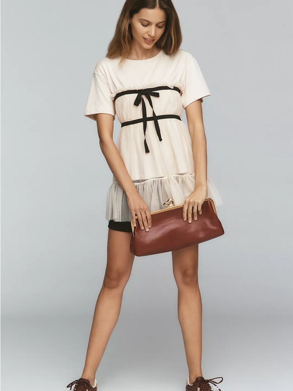 NWT By Anthropologie Tiered Bow Tulle T-Shirt Size M Medium $118 - Picture 3 of 5